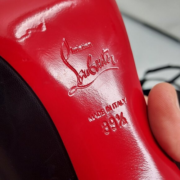 Christian Louboutin Black Strappy Condora Leather Heel Shoe - Picture 4 of 15